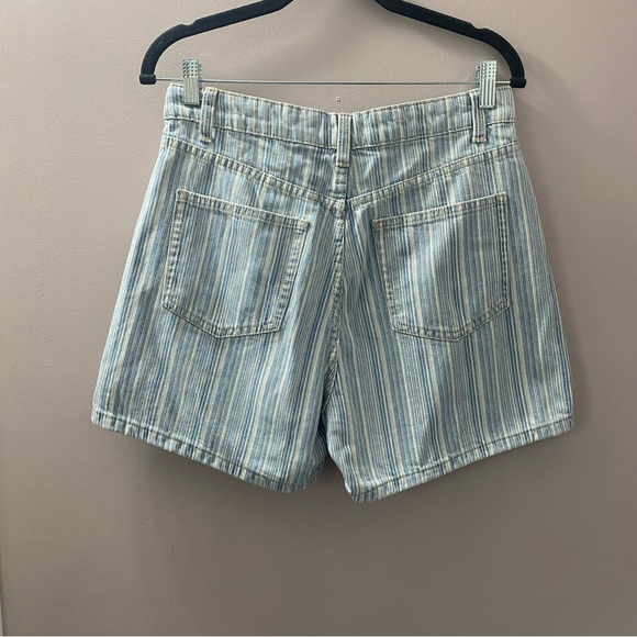 Zara Shorts Women’s Size 6 Blue Stripe High Rise Summer Like New - Picture 3 of 6